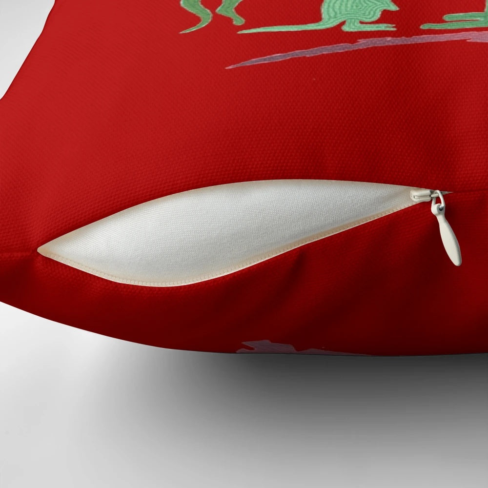 Soft, plush kangaroo pillow with festive Christmas design for holiday home decor