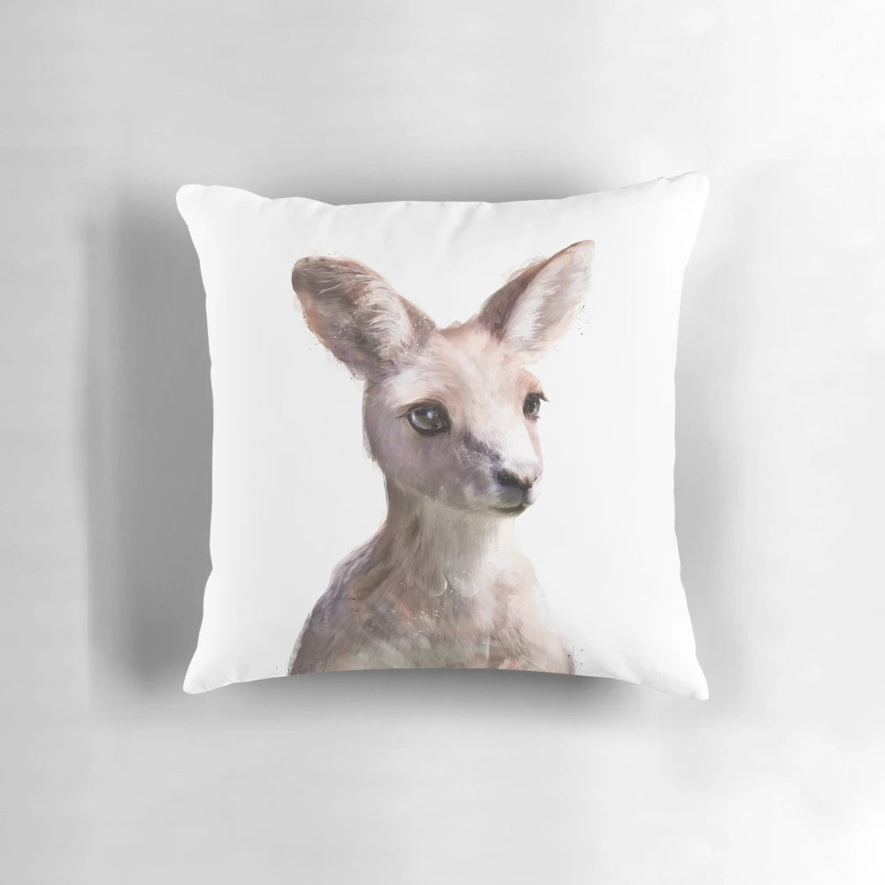 Adorable kangaroo pillow perfect for a baby's nursery