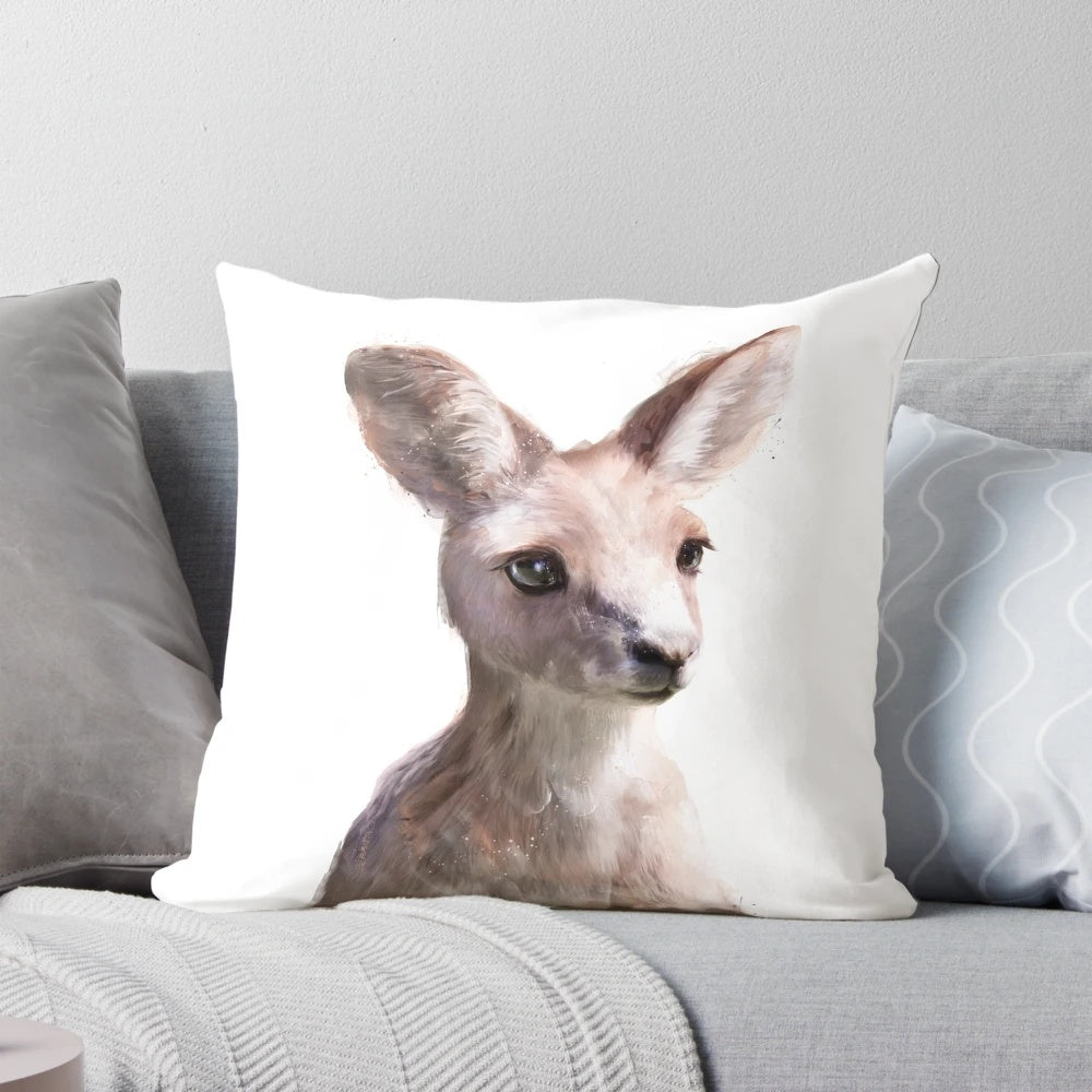 Adorable kangaroo pillow perfect for a baby's nursery
