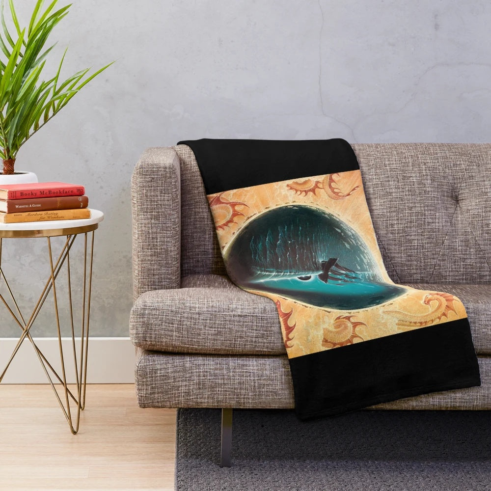 Kansas band plush blanket featuring the Point of Know Return album cover design