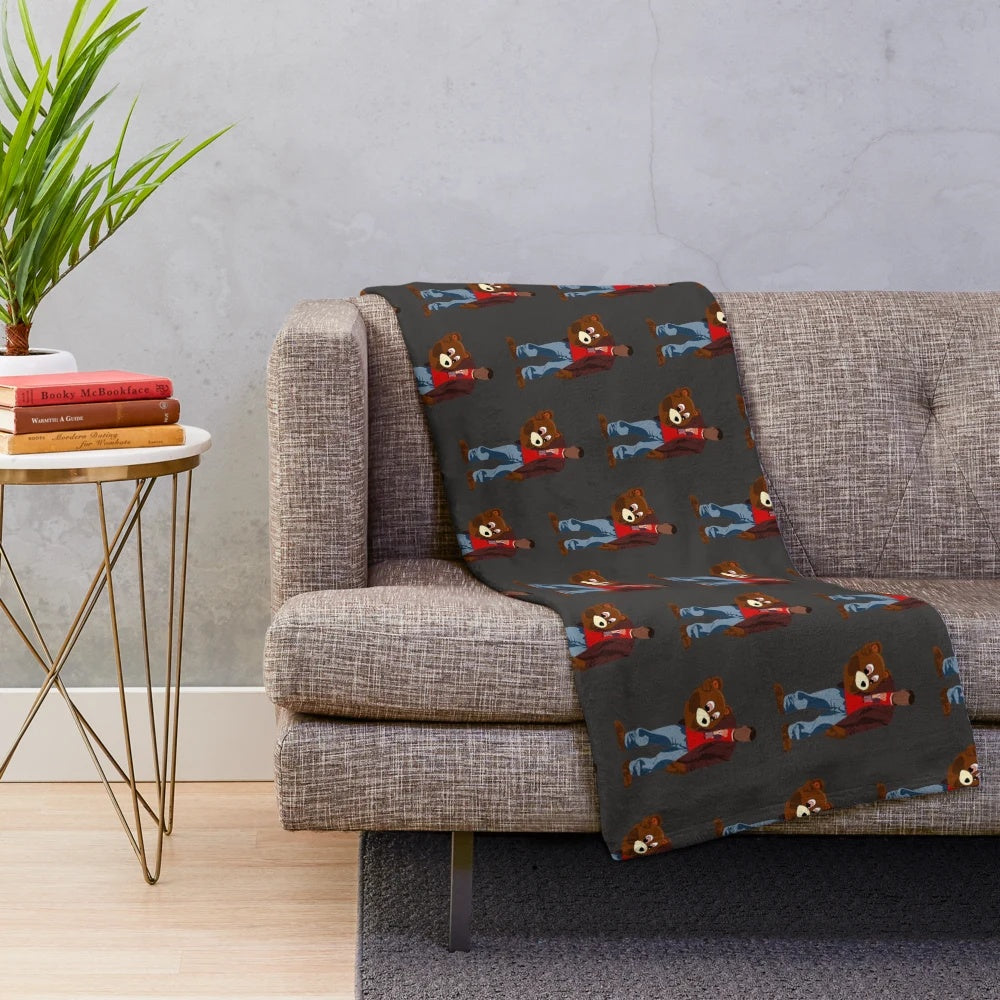 Soft and plush Kanye West-inspired bear blanket