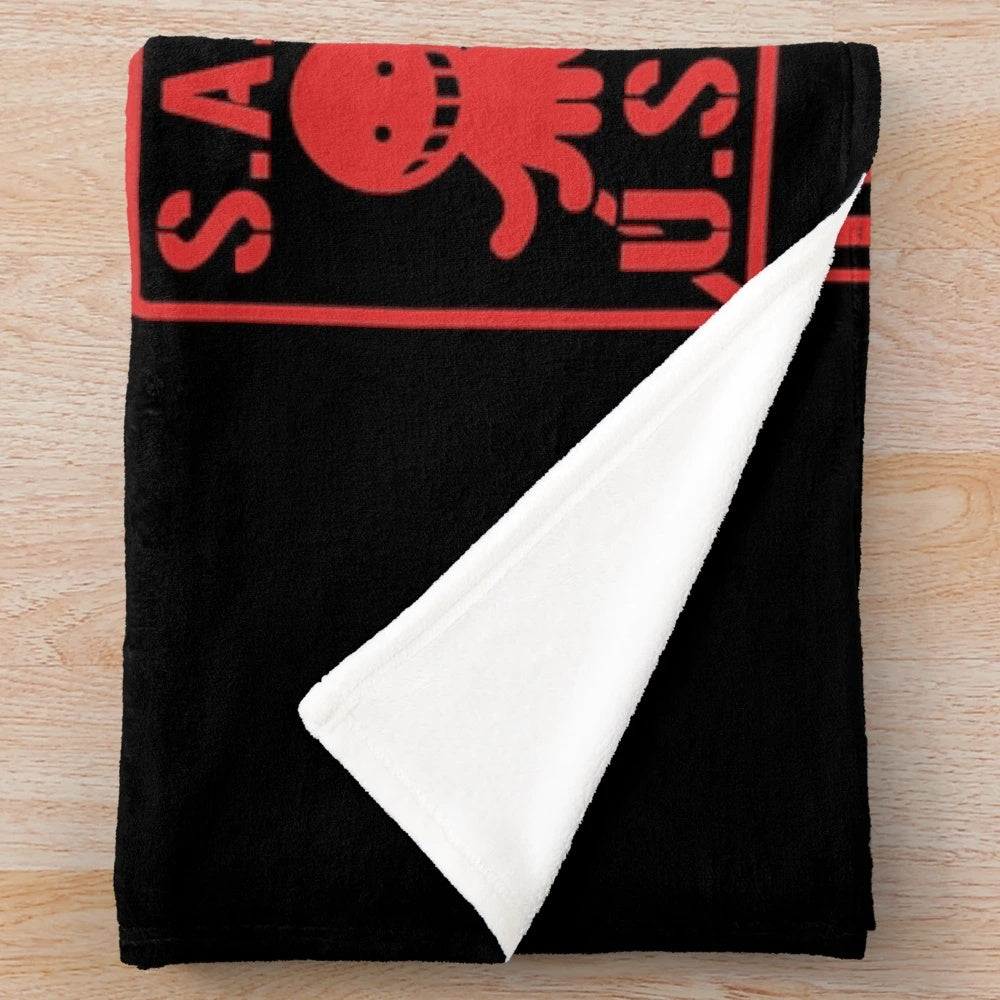 Karma Akabane inspired plush blanket with soft, cuddly fabric