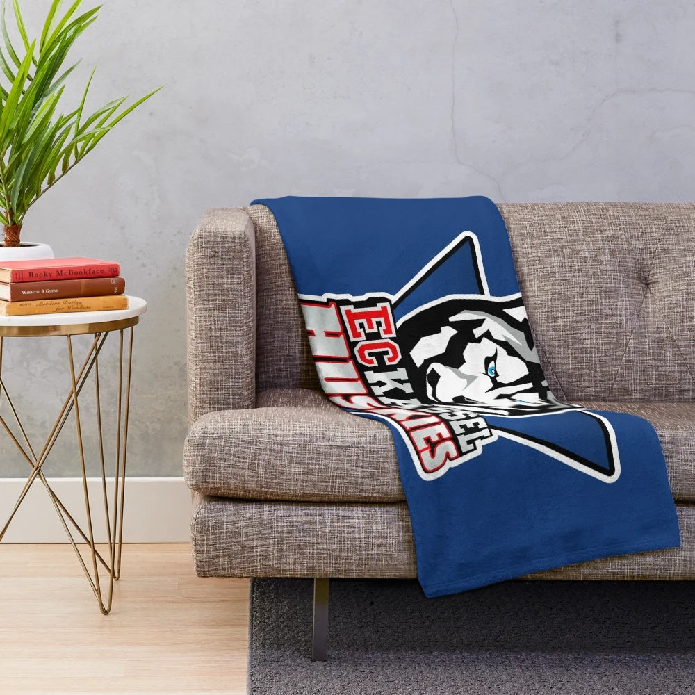 Kassel Huskies inspired plush blanket for hockey enthusiasts