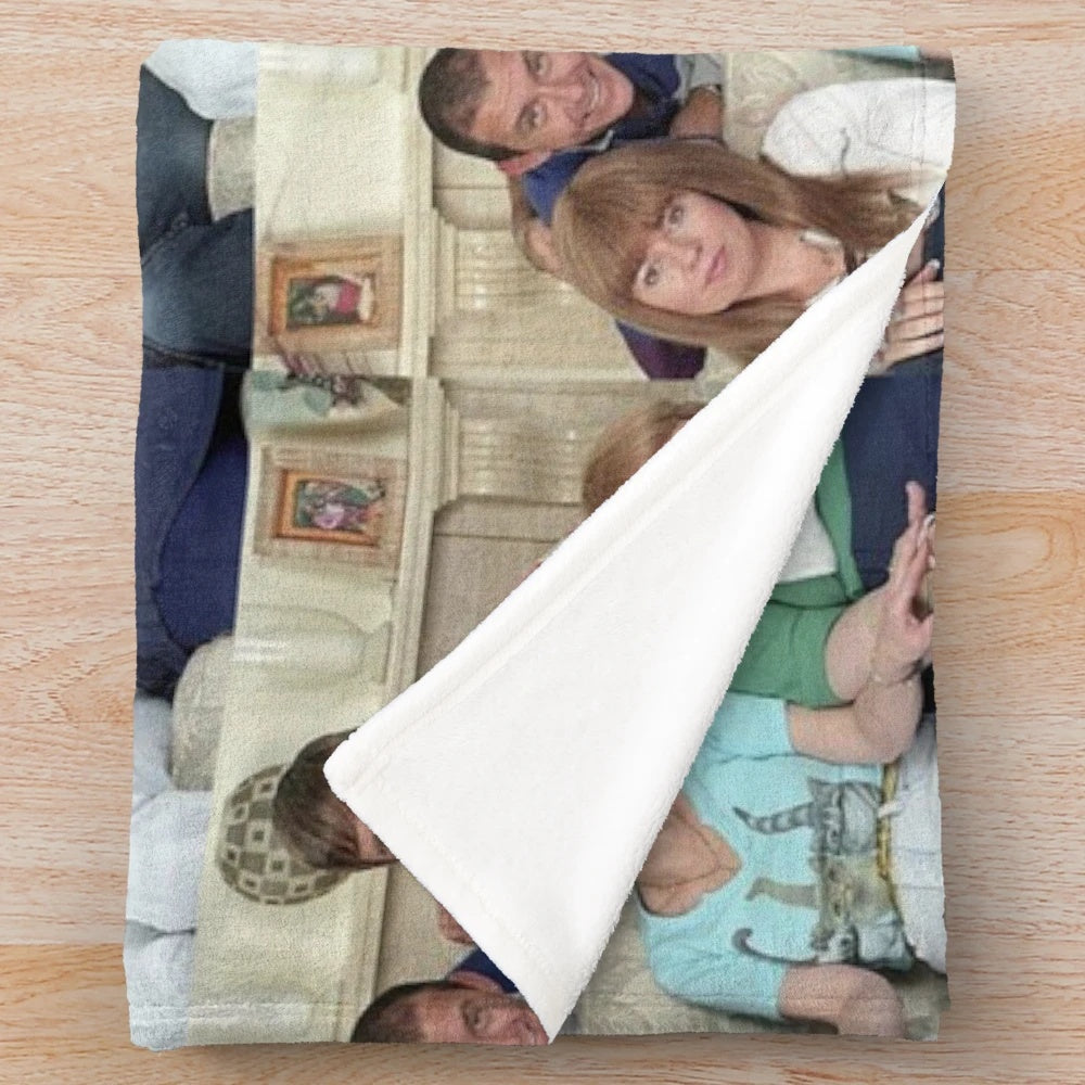 Kath and Kim inspired plush blanket with cozy aesthetic