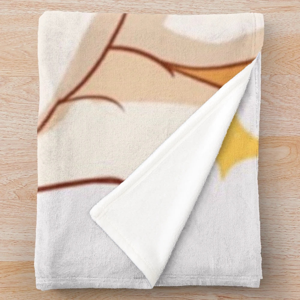 Plush blanket featuring a kawaii Shiba Inu dog illustration