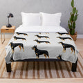 Kelpie plush blanket with Australian black and tan dog breed