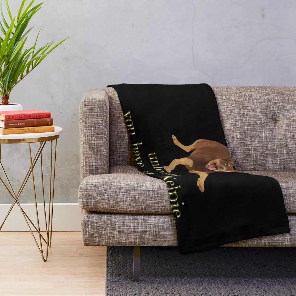 Kelpie dog breed plush blanket