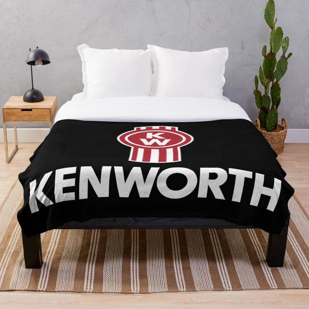 Kenworth-inspired plush blanket for truckers and truck enthusiasts