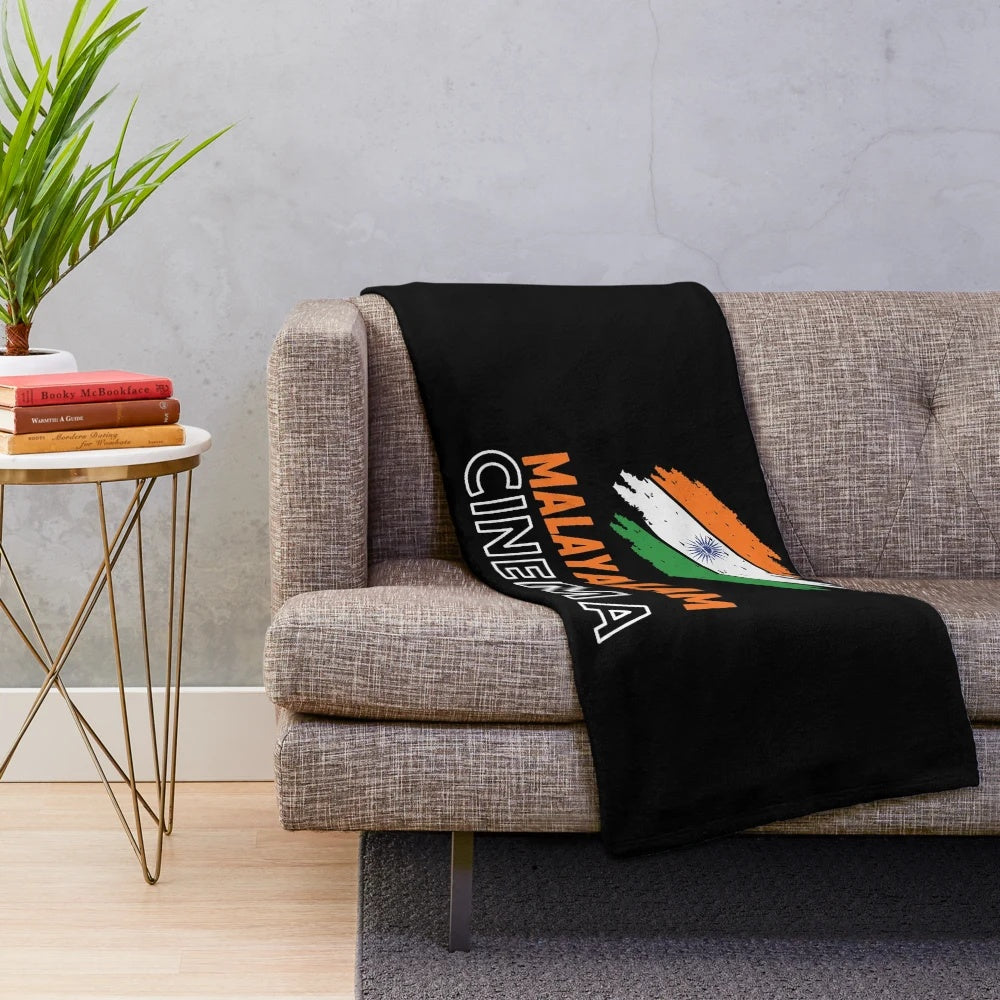 Plush blanket featuring Malayalam cinema, Bollywood, and Tamil movie themes