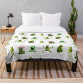 Kermit the Frog themed plush blanket with popular meme design