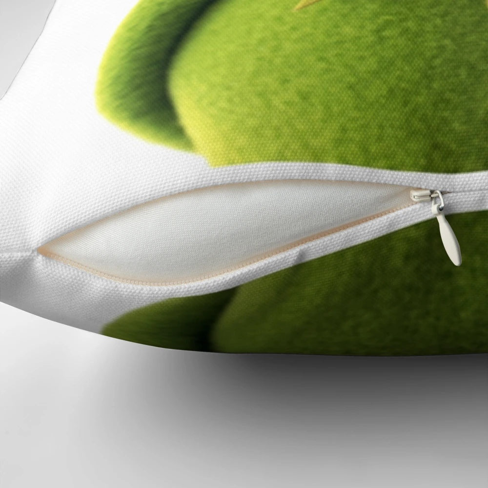 Soft, green plush pillow featuring the iconic Kermit the Frog character from the Muppets
