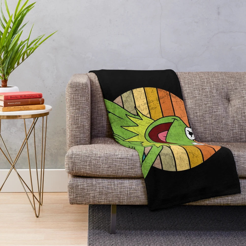 Kermit the Frog plush blanket featuring the iconic Muppets character