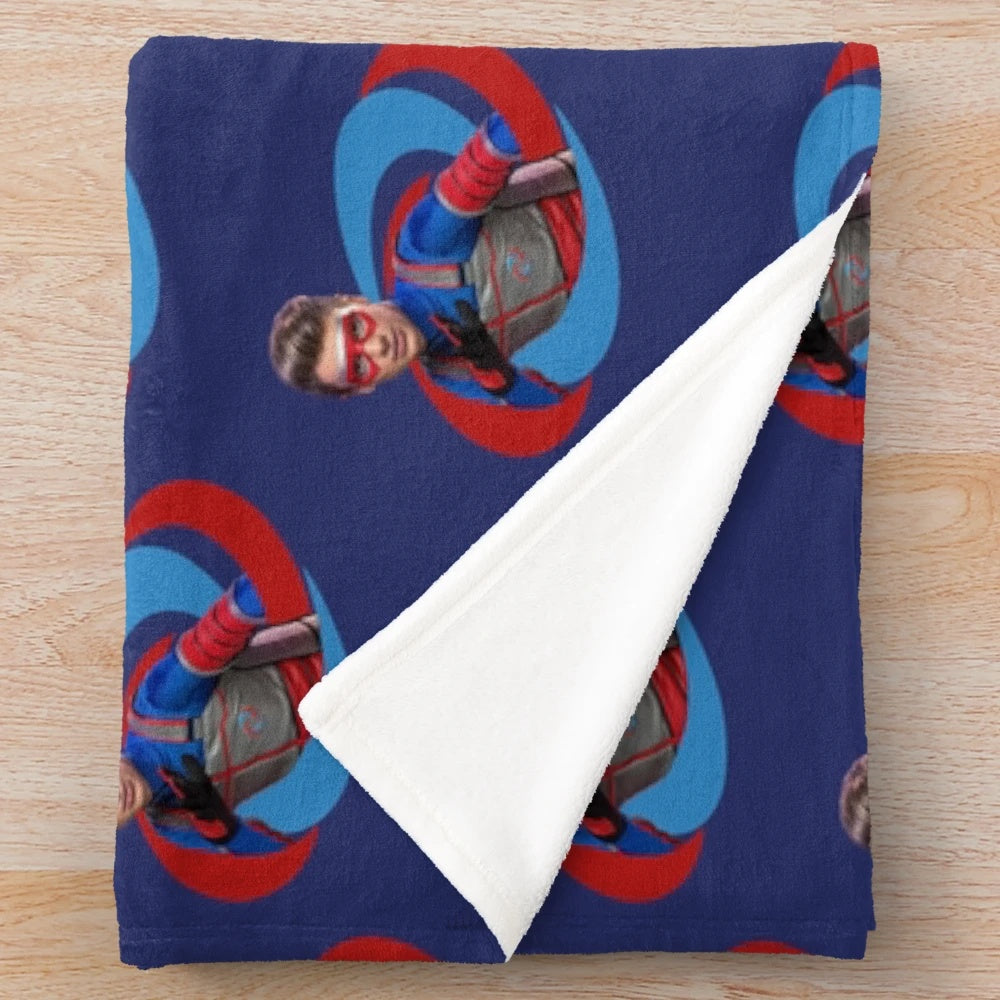 Kid Danger themed plush blanket with the character's logo