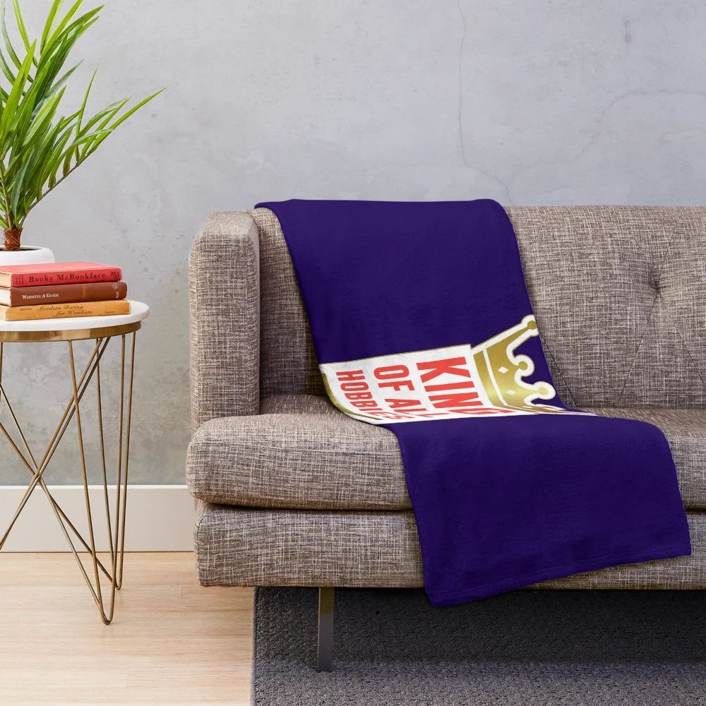 Plush blanket with "King of Hobbies" design