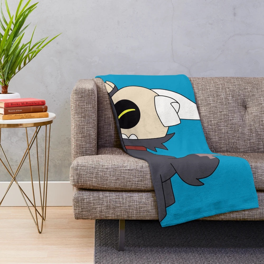 King size plush blanket with demon-inspired design