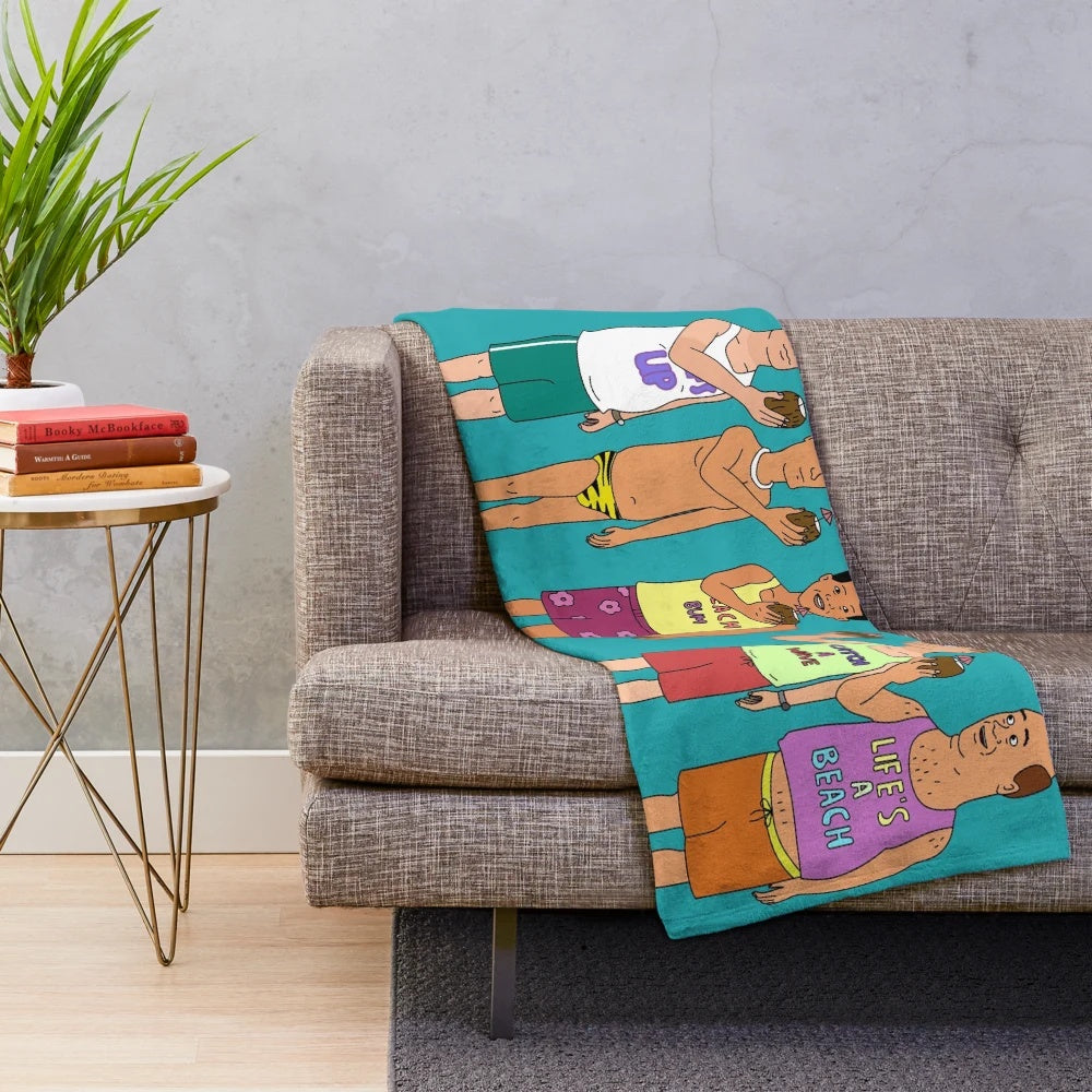 King of the Hill themed plush blanket in a cozy, oversized design