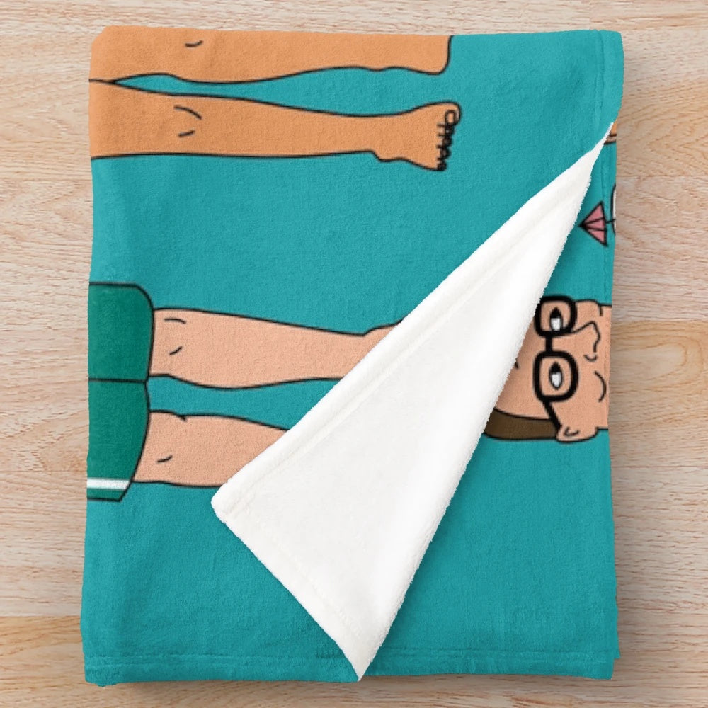 King of the Hill themed plush blanket in a cozy, oversized design