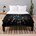 Kingdom Hearts inspired plush blanket featuring keyblades and hearts