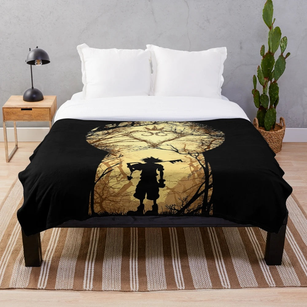 Sora Keyblade Kingdom Hearts Inspired Plush Blanket