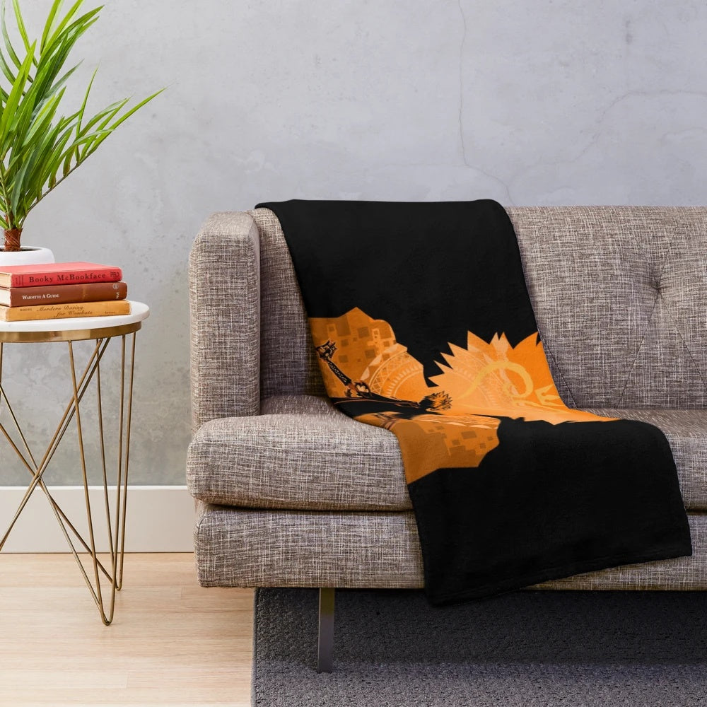 Kingdom Hearts inspired plush blanket featuring characters from the popular video game series