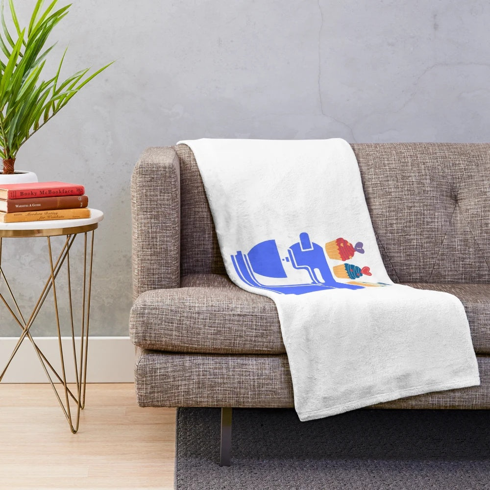 Plush kitchen mixer-themed blanket