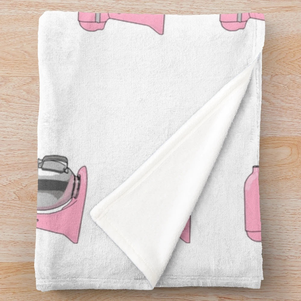 Soft and fluffy plush blanket featuring a kitchen mixer design for baking and cooking enthusiasts