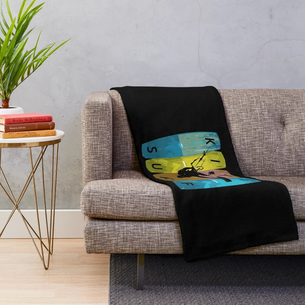 Kite Surf Plush Blanket for Kitesurfing Enthusiasts