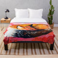 Soft and warm plush blanket with kitsune (fox) design