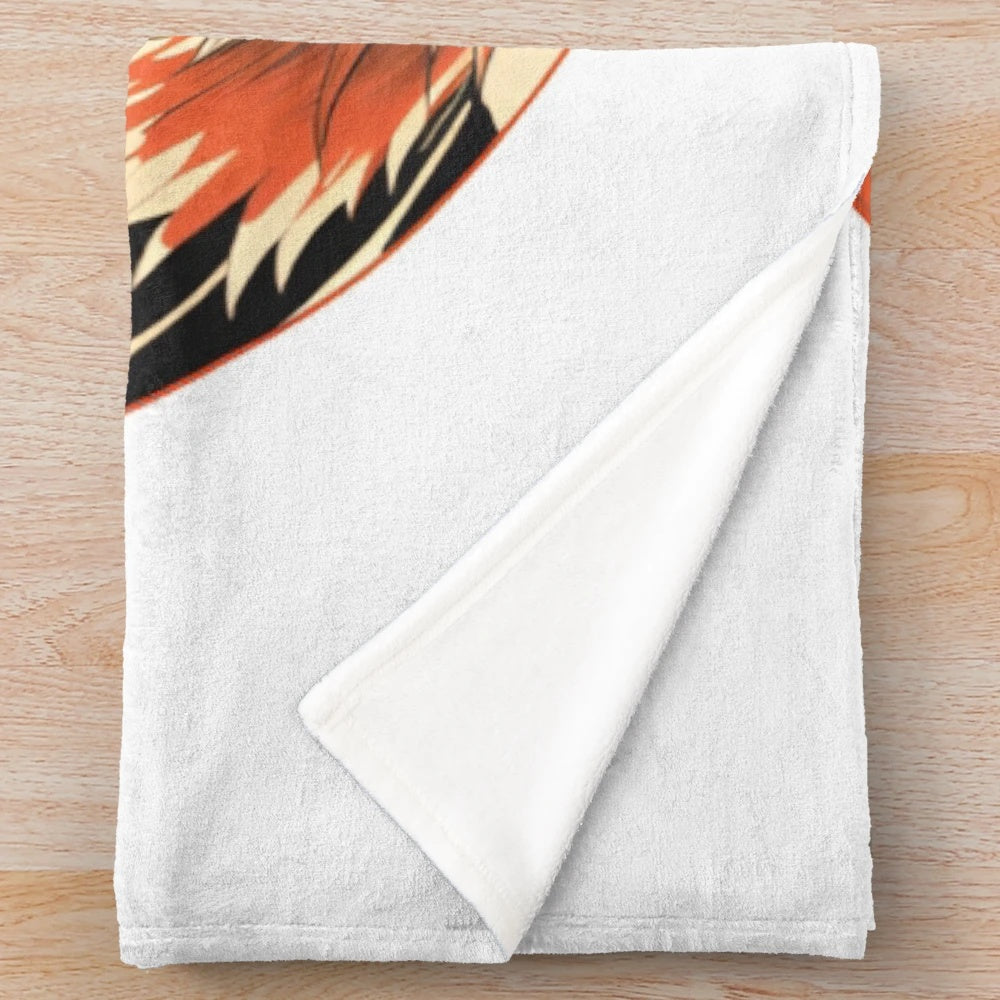 Kitsune plush blanket featuring a cute and mythical Japanese fox spirit