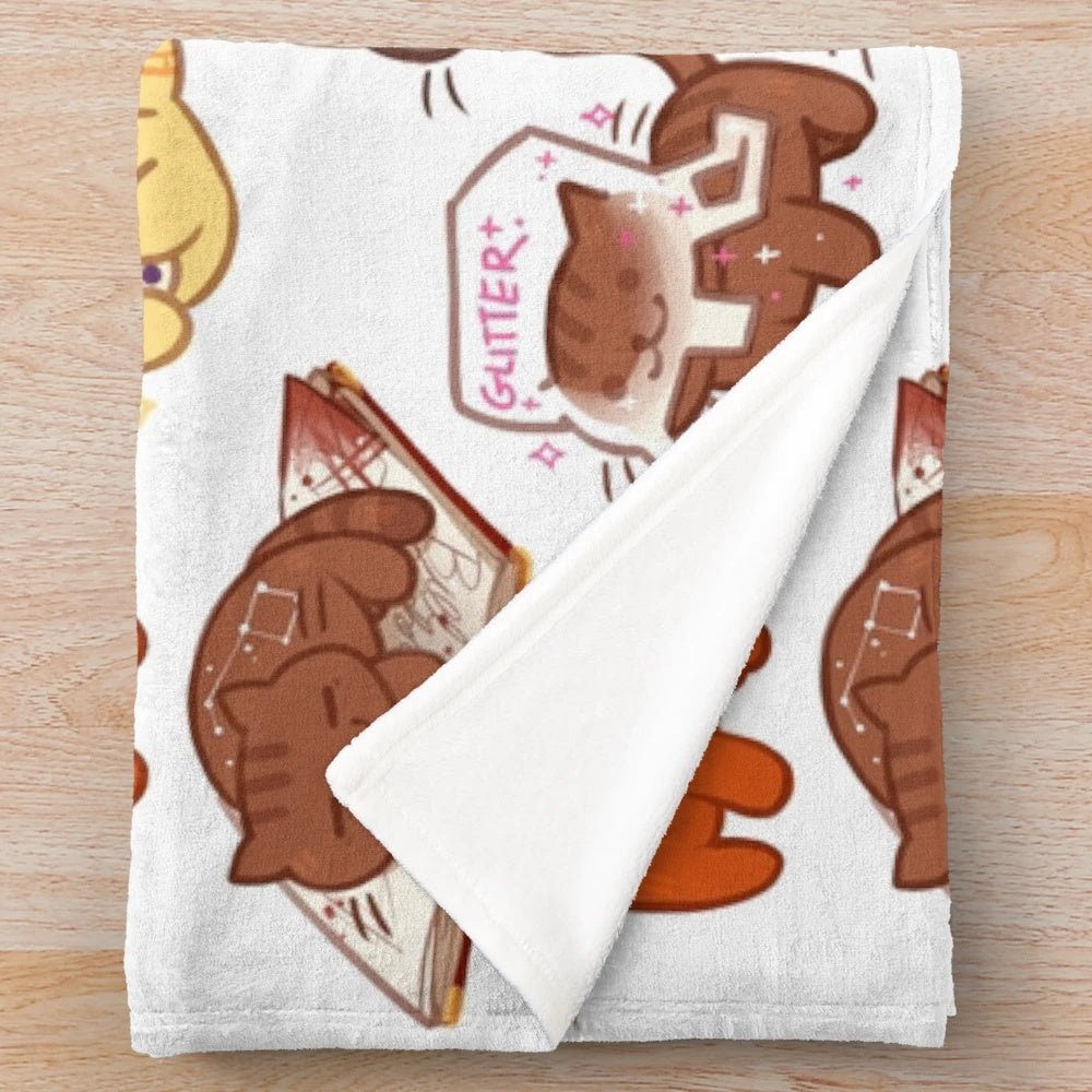 Kitty Falls inspired plush blanket with cute cat design