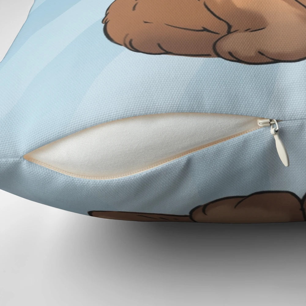 Soft, cuddly kitty-themed throw pillow for a cozy and relaxing home environment.