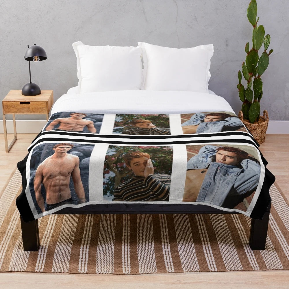 KJ Apa inspired plush blanket
