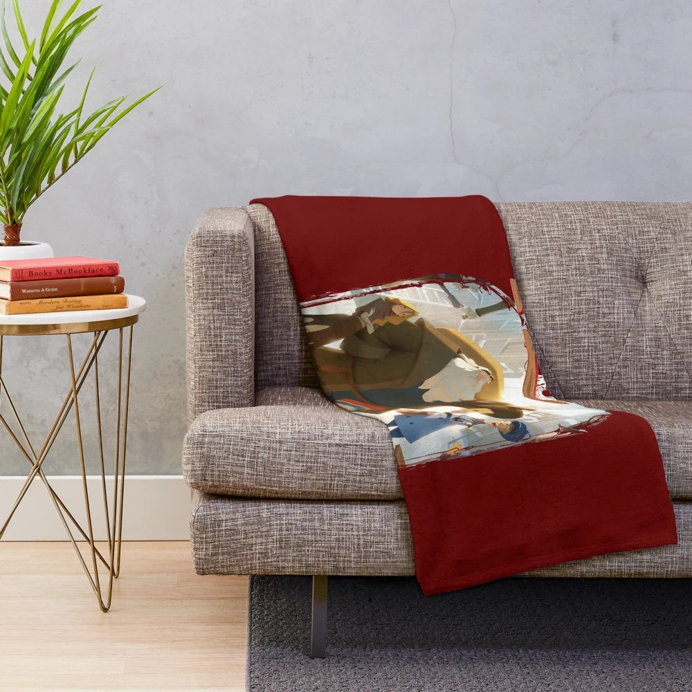 Klaus-themed plush blanket with cozy, soft material