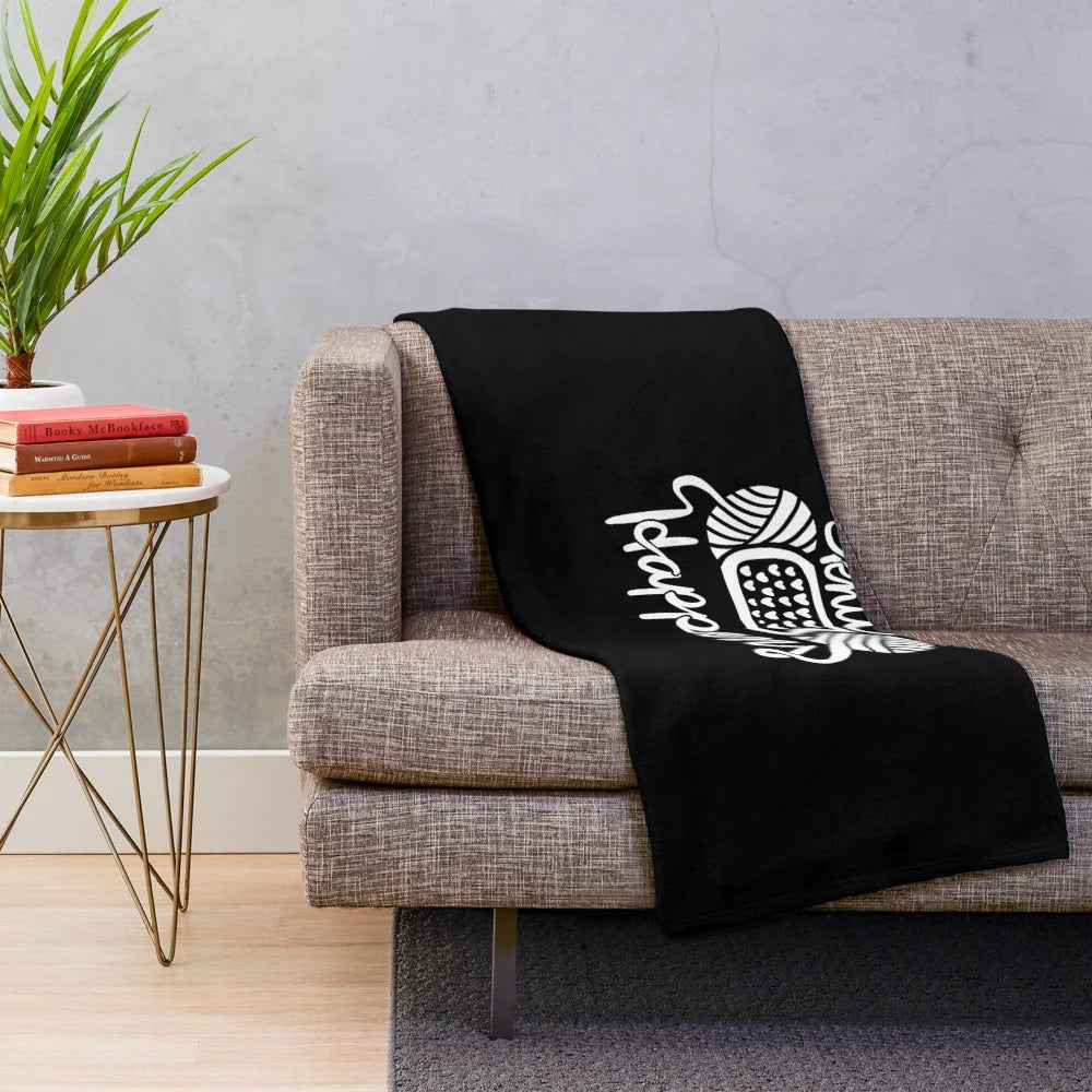 Knit Happens Plush Blanket - Soft, Warm, and Cozy Knitted Throw