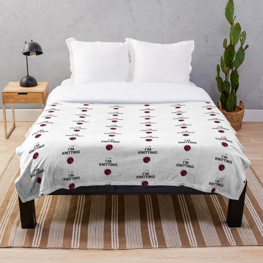 Cozy knitted plush blanket for crafting enthusiasts