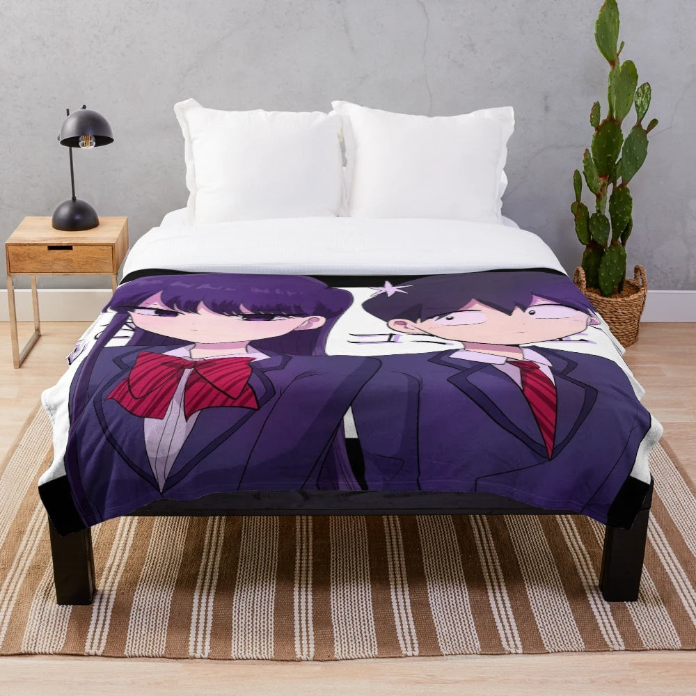 Komi Can't Communicate inspired plush blanket with soft, cozy fabric