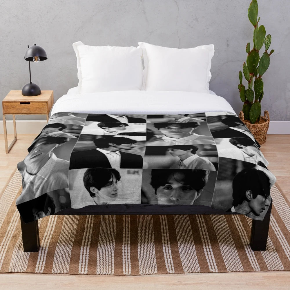 Korean drama-inspired plush blanket featuring Lee Dong Wook