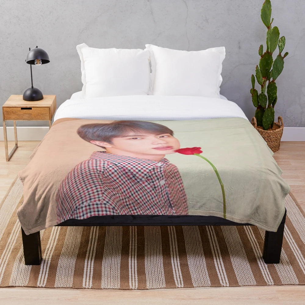 Soft and cozy plush blanket in Korean style design