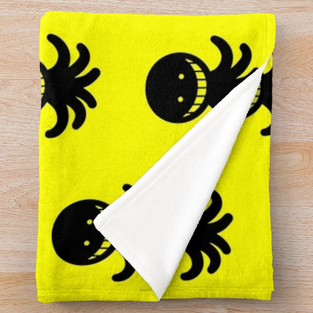Korosensei plush blanket with soft yellow tentacles and a smiling octopus face