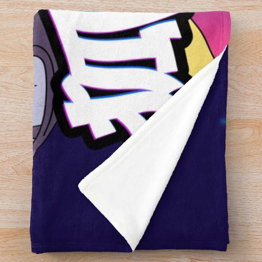 Koyotetsu plush blanket with anime Digimon fanart design