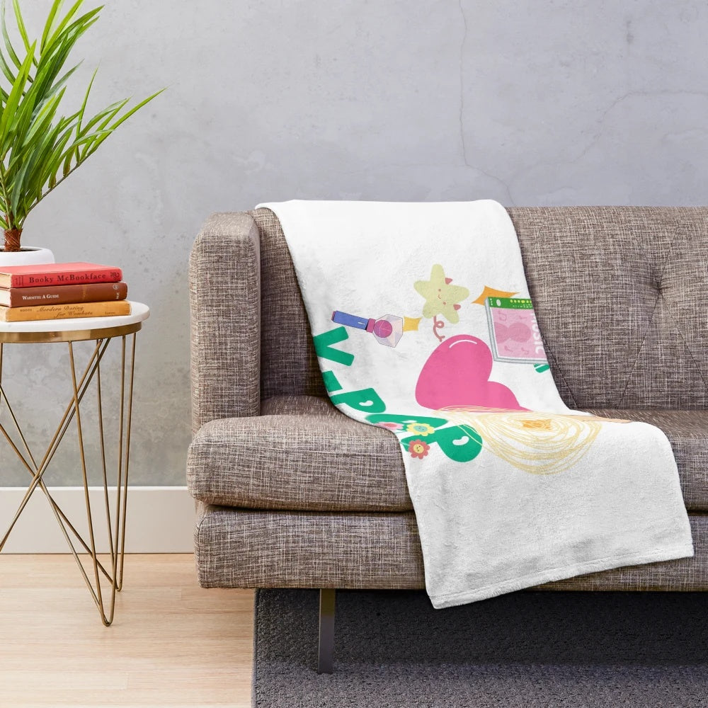 Kpop plush blanket with music theme