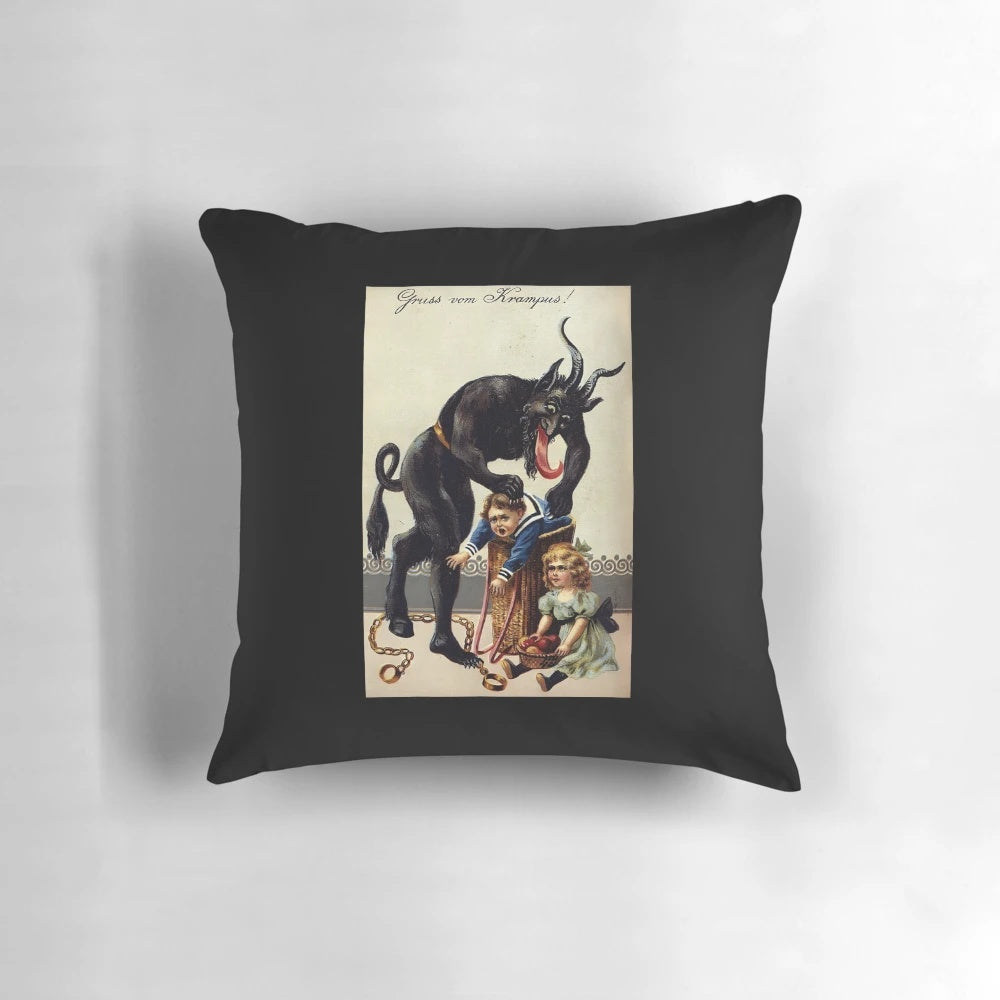 Decorative 396 Gruss Vom Krampus Pillow with Krampus Creature Design