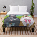 Kuma Kuma Kuma Bear plush blanket featuring the anime characters Yuna and Fina