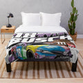 Kyle Busch-inspired plush blanket for auto racing enthusiasts
