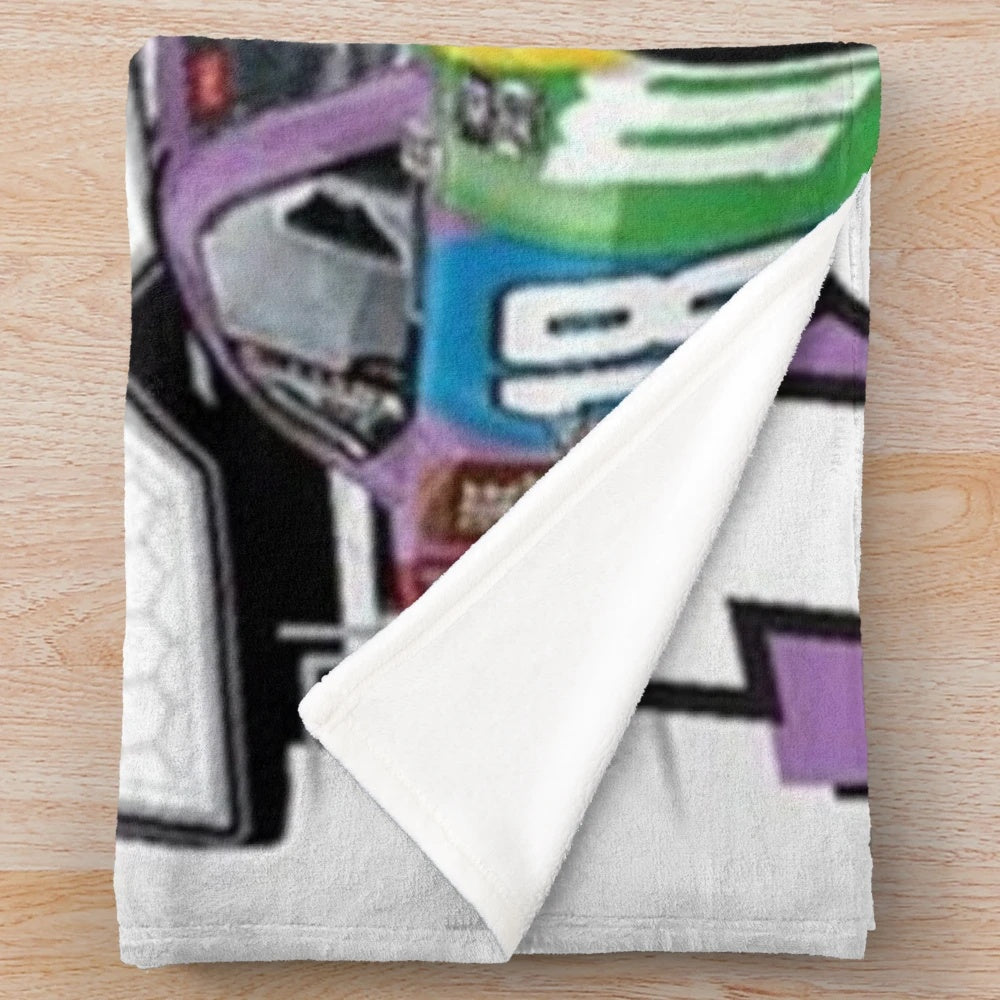 Kyle Busch-inspired plush blanket for auto racing enthusiasts