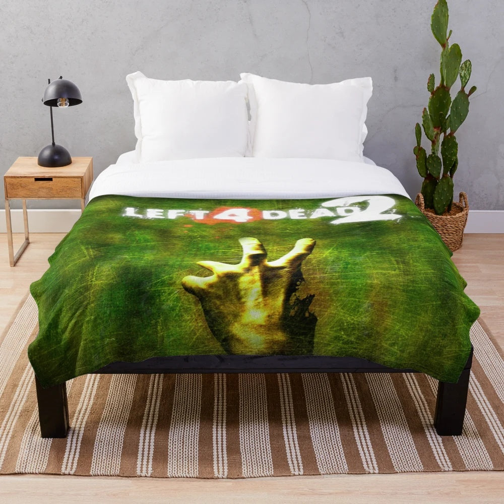 L4D2 inspired plush blanket featuring the game's iconic logo