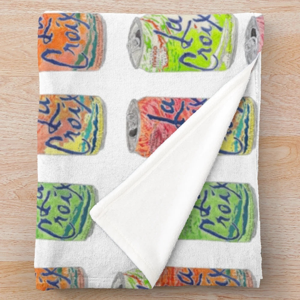 Soft and plush La Croix themed blanket