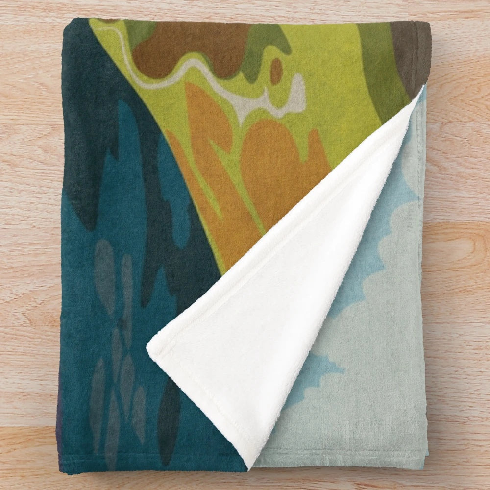 Lake District Plush Blanket with Catbells Mountain Landscape