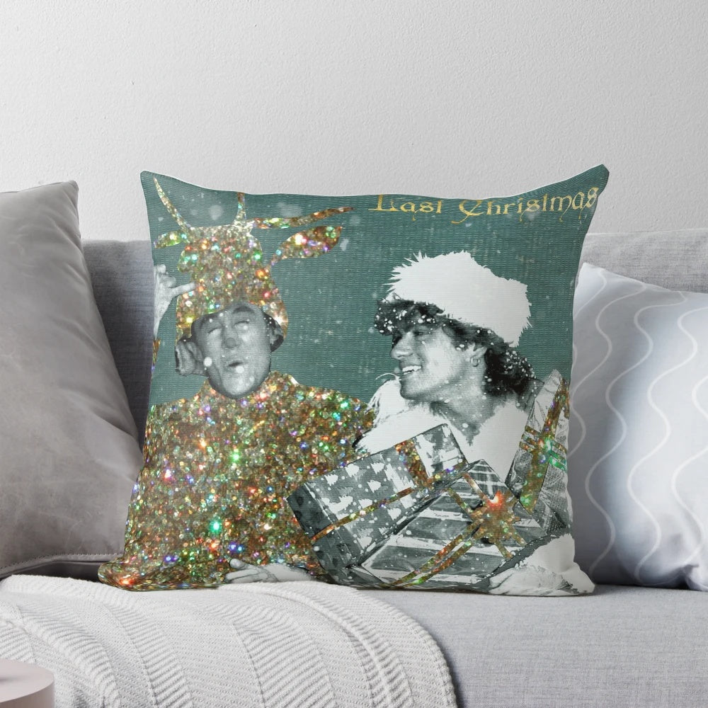 Last Christmas pillow with a festive design for holiday home decor