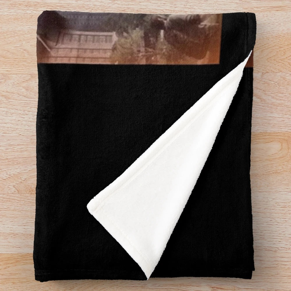 Cozy Last of Us inspired plush blanket with gaming and survival horror motifs